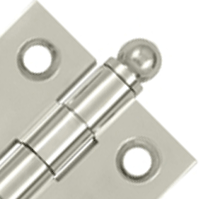 1 1/2 Inch x 1 1/2 Inch Solid Brass Cabinet Hinges (Polished Nickel Finish) DELTANA