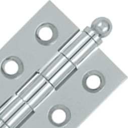 2 Inch x 1 1/2 Inch Solid Brass Cabinet Hinges (Chrome Finish) DELTANA