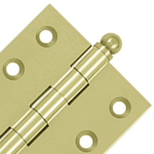 2 Inch x 2 Inch Solid Brass Cabinet Hinges (Unlacquered Brass Finish) DELTANA