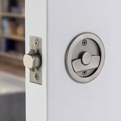 Round Solid Brass Pocket Door Tubular Privacy Set (Several Finish Options) EMTEK