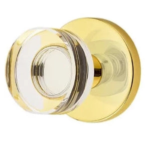 Modern Disc Crystal Door Knob Set With Disc Rosette (Several Finish Options) EMTEK