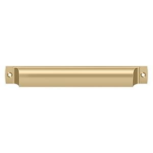 7 Inch Solid Brass Rectangular Shell Cabinet & Furniture Cup Pull (Several Finishes Available) DELTANA