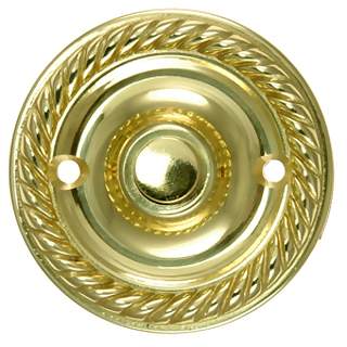 2 1/3 Inch Diameter Solid Brass Doorbell Button Polished Brass Finish DELTANA